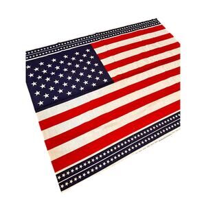 Vintage Cotton Flag Fabric Weilwood Ind. Red White Blue patriotic fabric USA